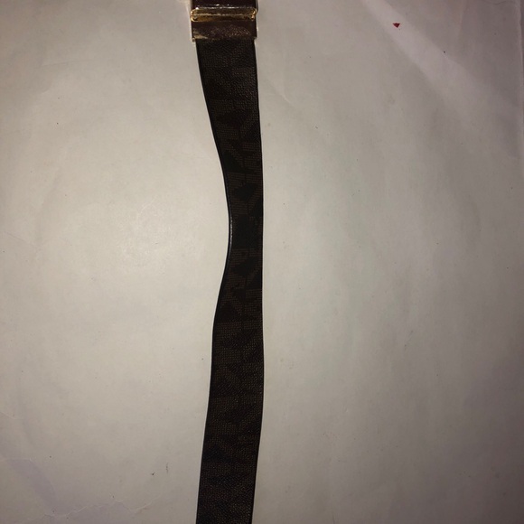 Michael Kors Signature Monogram Logo Belt Women’s Square Buckle Brown Authentic - Picture 5 of 12